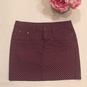 H&M burgundy polka dot jean skirt